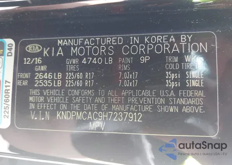 2017 Kia Sportage Lx из США, поврежденный, VIN KNDPMCAC9H7237912